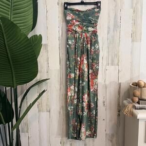 B.O.G. Collective Strapless Floral Jumpsuit XS Boho
